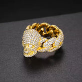 Cuban Skull Moissanite Ring